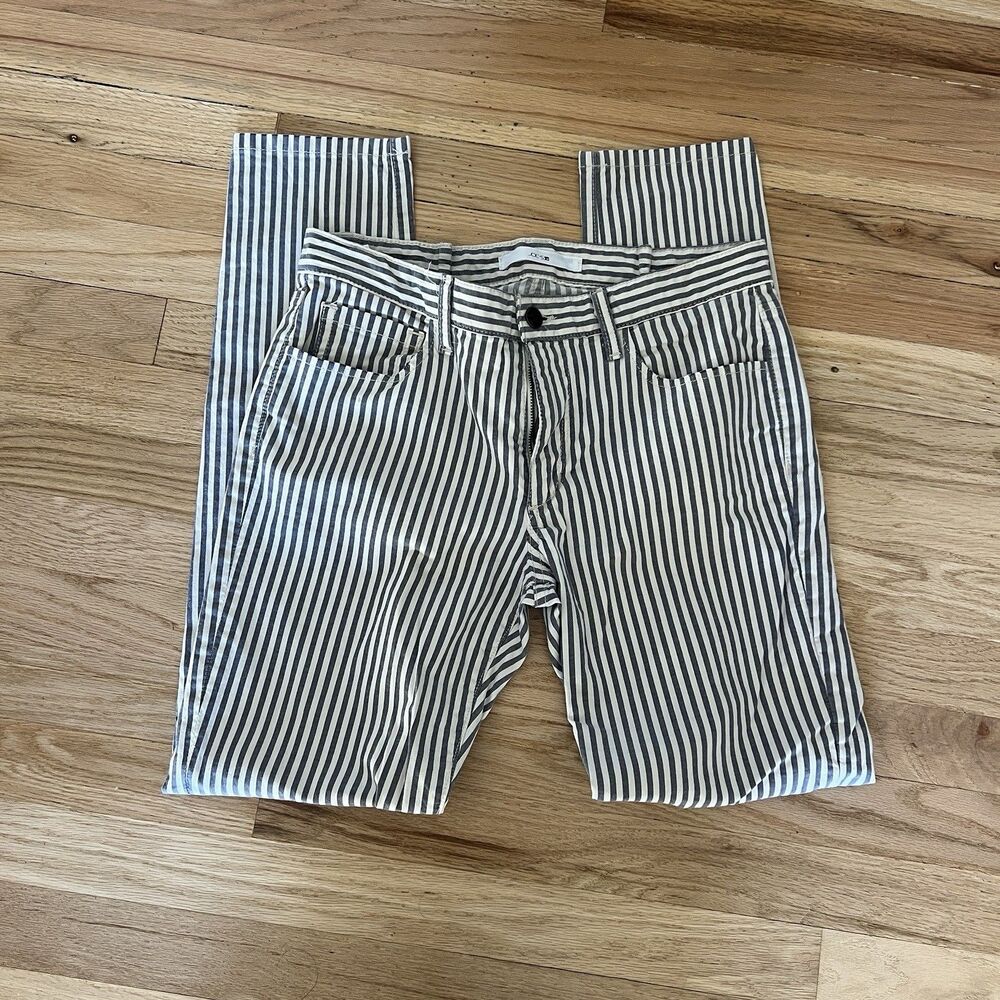 Joe's Jeans‎ Blue cream Stripe Slim Weekend Pants skinny Ankle Y2K VTG
